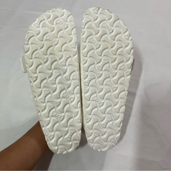 Birkenstock White Eva Double Straps Slip on Open Toe Slides Sandals Size 7 7.5 - Picture 9 of 10